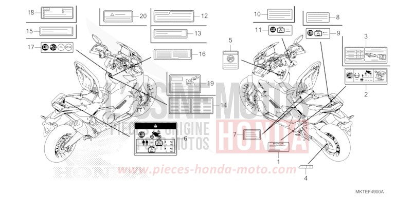 CAUTION LABEL for X-ADV 750 PEARL GLARE WHITE (NHB53) from 2025